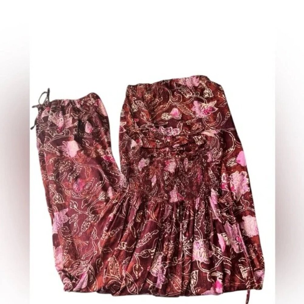 FREE PEOPLE Iris Patterned Halter Jumpsuit XSmall - Picture 5 of 7